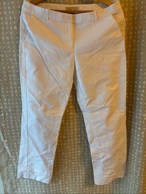 Michael Kors White Straight-Leg Cropped Pants